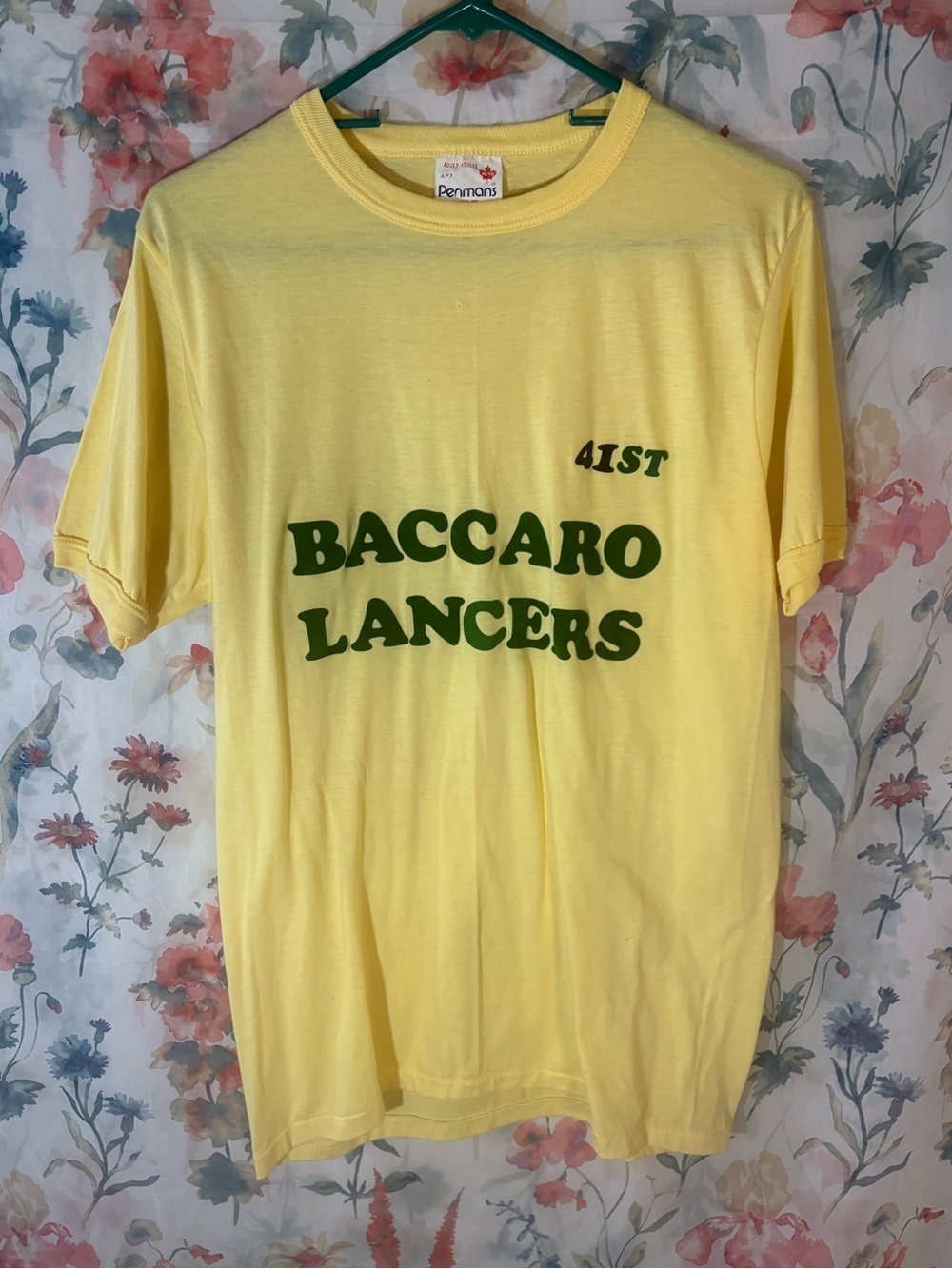 Vintage Yellow "Baccaro Lancers" Graphic T-Shirt